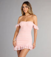 Ruffle Ready Off-The-Shoulder Mini Dress